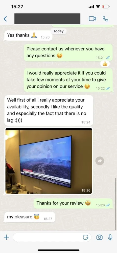 Instant activation message on WhatsApp for IPTV