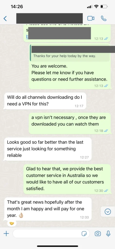 Friendly customer assistance via WhatsApp support